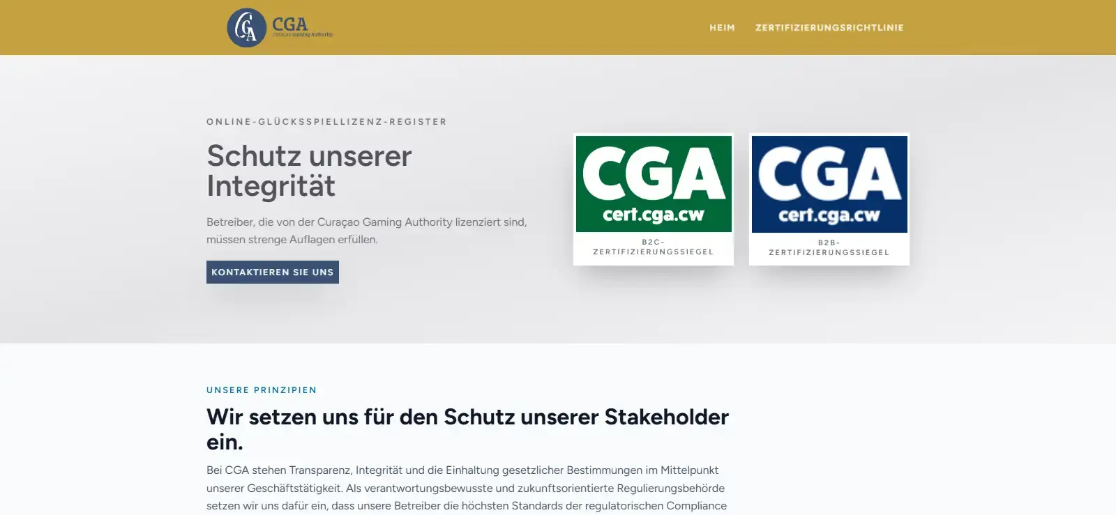 Aktives Curaçao Gaming Authority Zertifikat für lukki.com und Just Entertainment B.V.